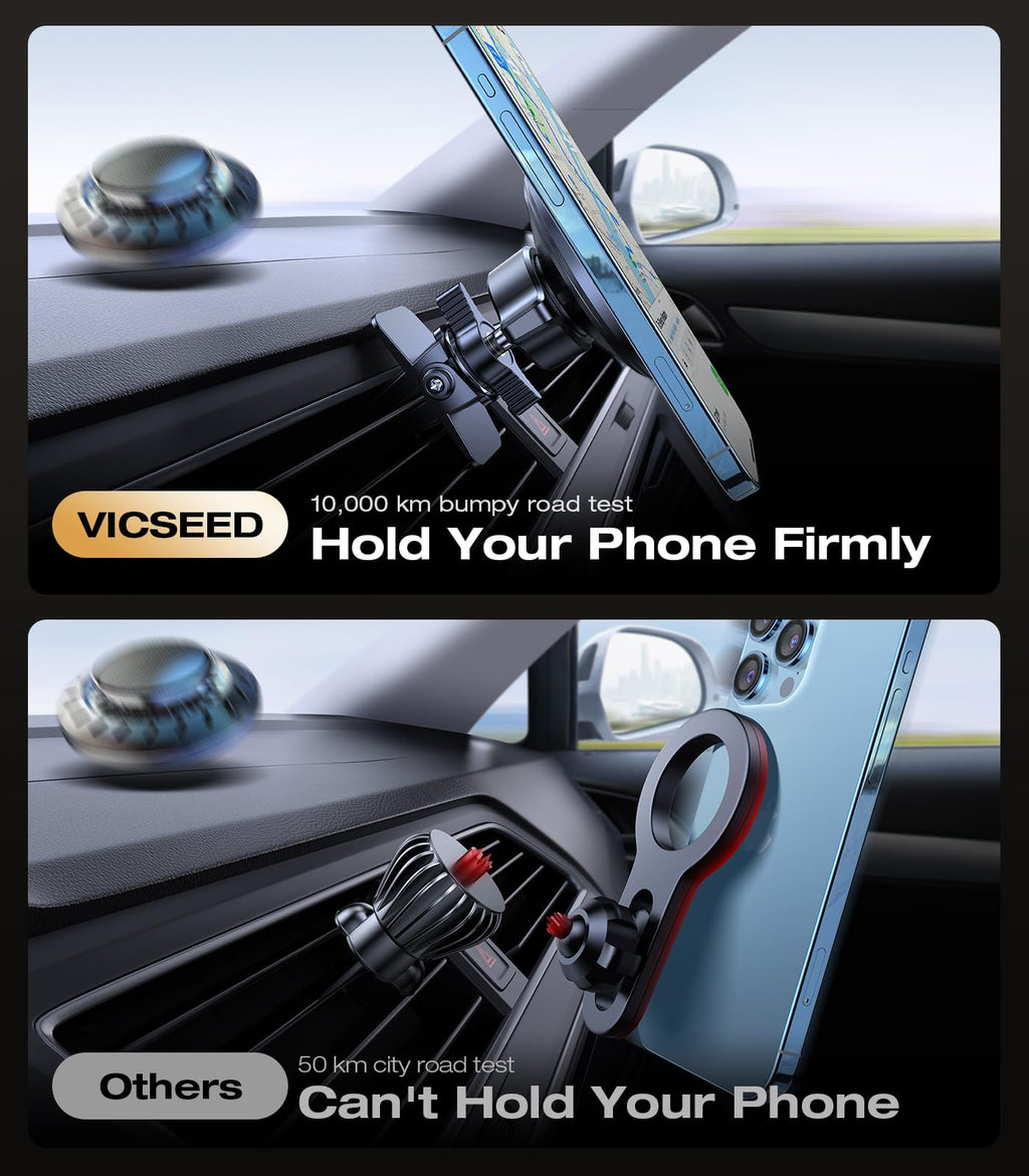VICSEED for MagSafe Car Mount [Upgraded Strongest Magnet Power] Magnetic Phone Holder for Car Vent 360 Adjustable Magnetic Car Phone Holder Mount for iPhone 17 Pro Max 16 15 14 13 12 Plus Mini