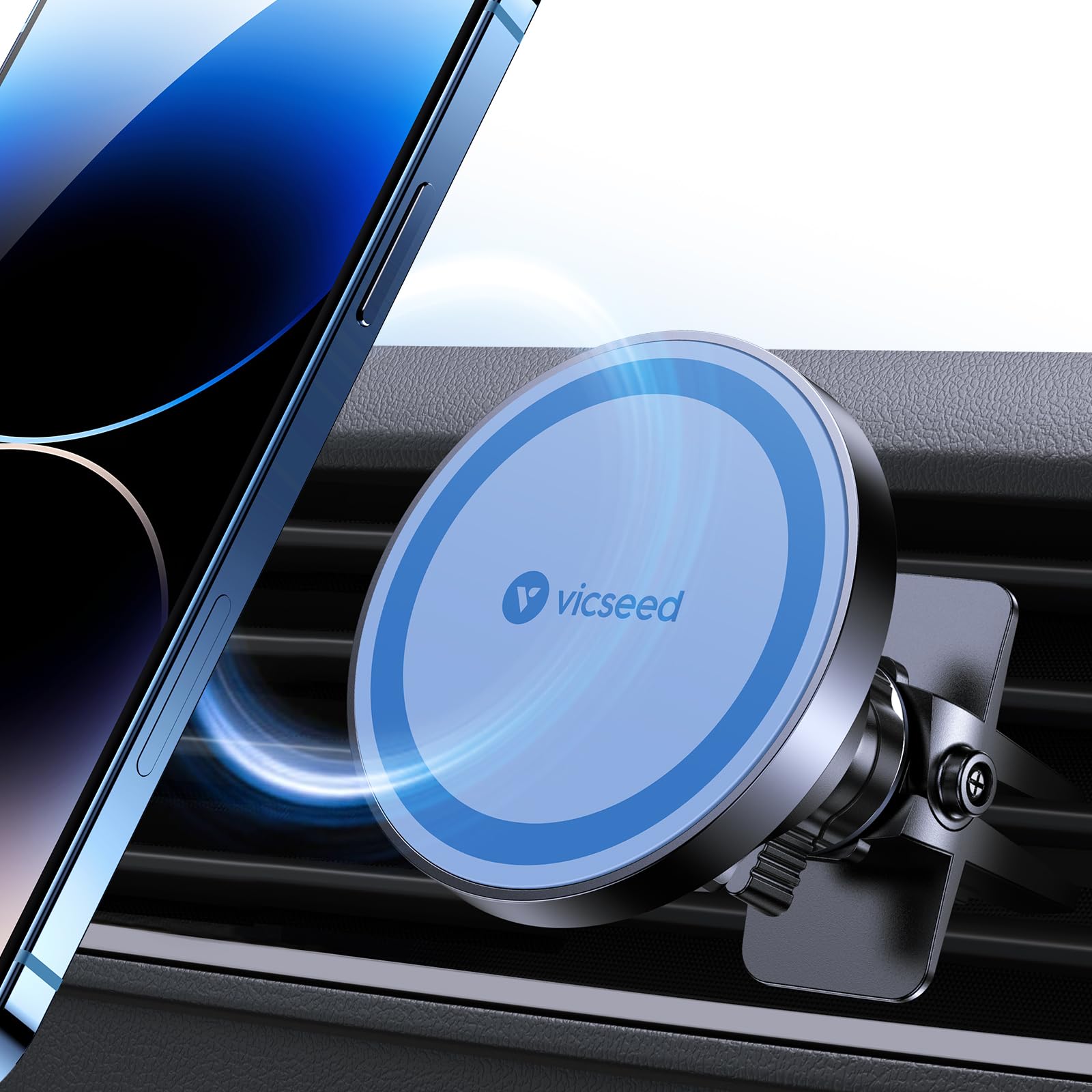 VICSEED for MagSafe Car Mount [Upgraded Strongest Magnet Power] Magnetic Phone Holder for Car Vent 360 Adjustable Magnetic Car Phone Holder Mount for iPhone 17 Pro Max 16 15 14 13 12 Plus Mini