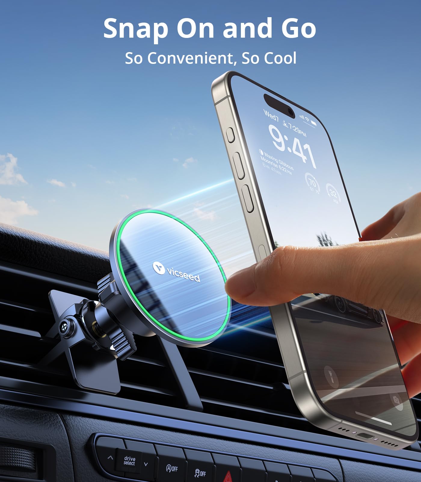 VICSEED for MagSafe Car Mount [Upgraded Strongest Magnet Power] Magnetic Phone Holder for Car Vent 360 Adjustable Magnetic Car Phone Holder Mount for iPhone 17 Pro Max 16 15 14 13 12 Plus Mini