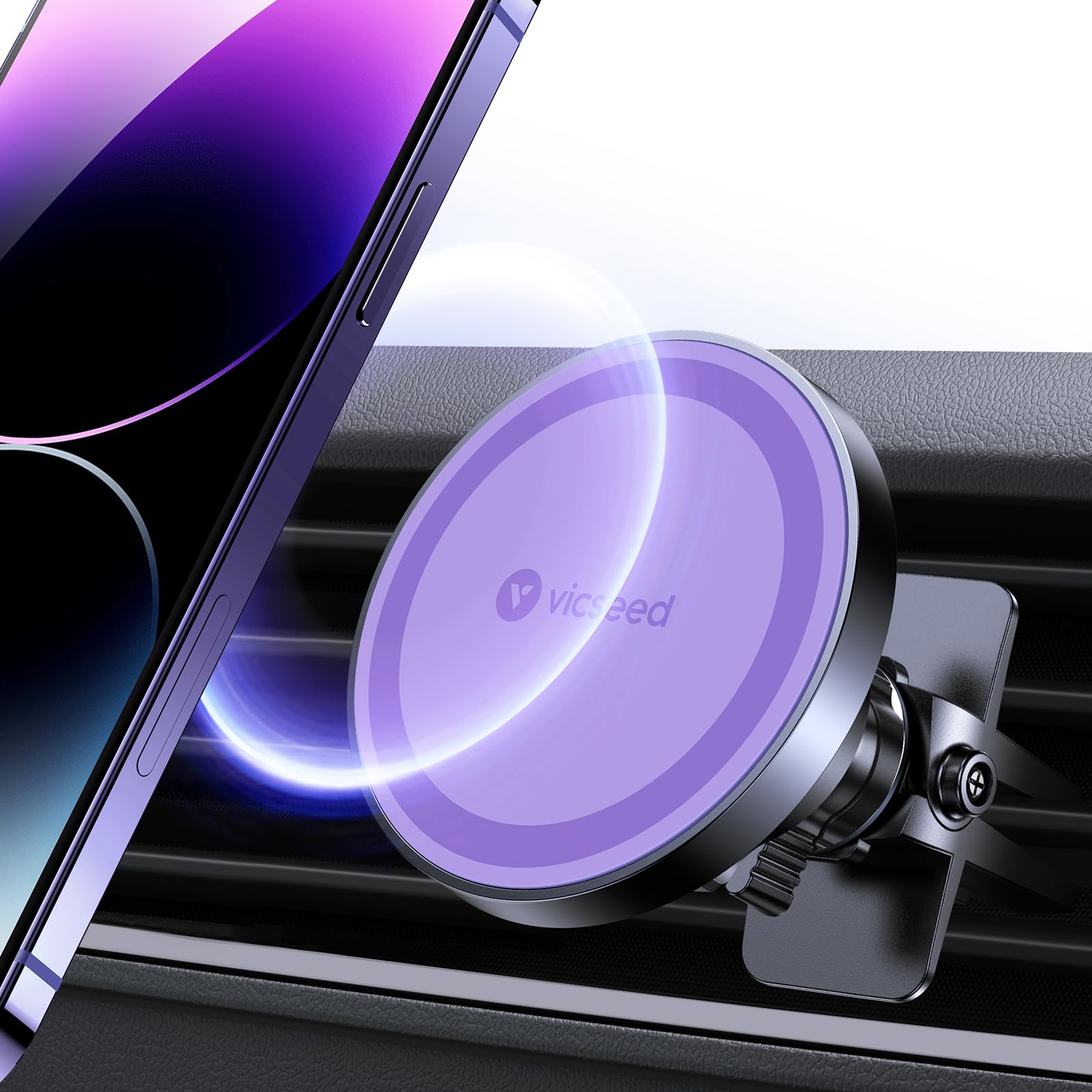 VICSEED for MagSafe Car Mount [Upgraded Strongest Magnet Power] Magnetic Phone Holder for Car Vent 360 Adjustable Magnetic Car Phone Holder Mount for iPhone 17 Pro Max 16 15 14 13 12 Plus Mini